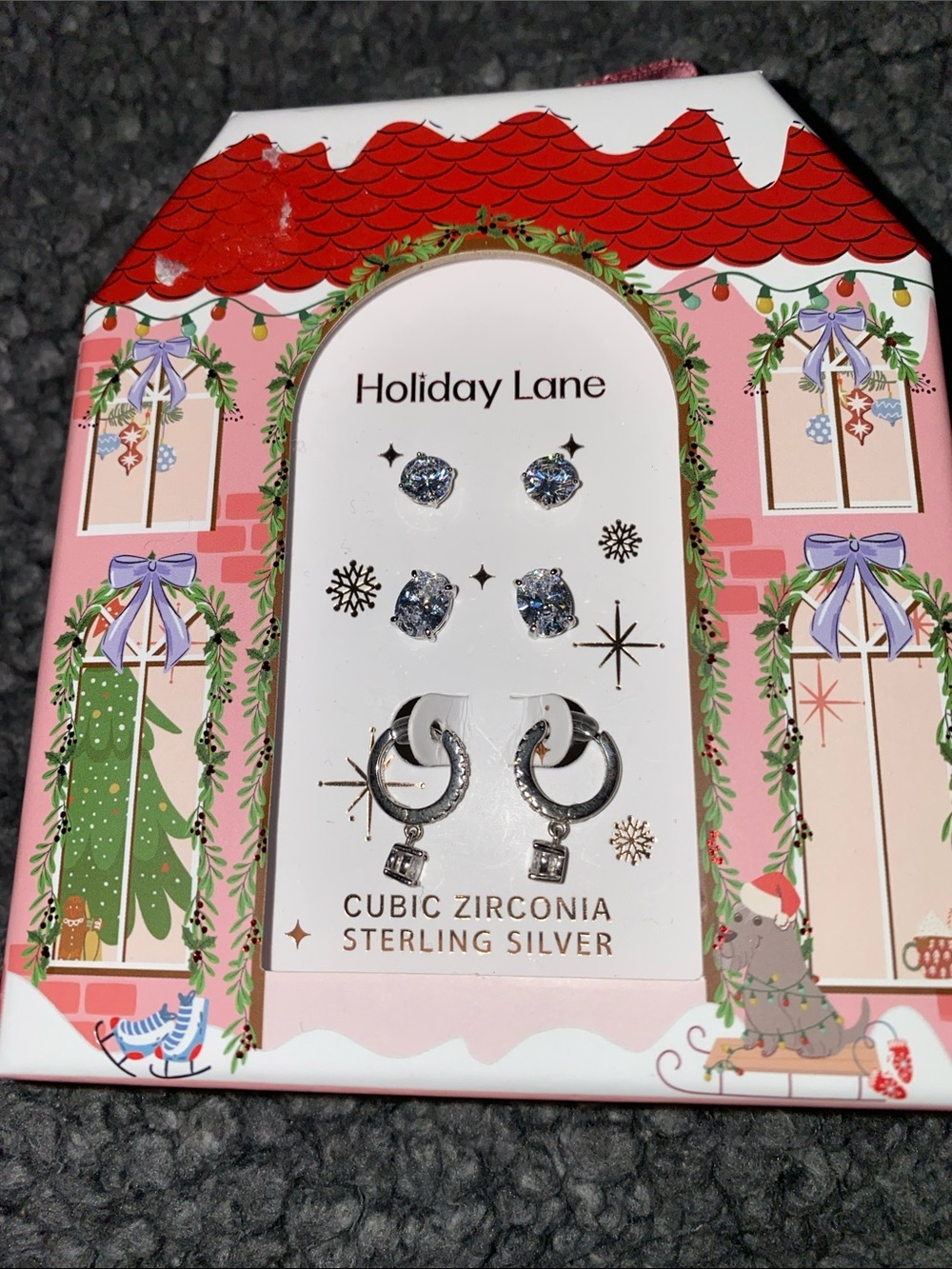 Sterling Silver Cubic Zirconia Earring Set -